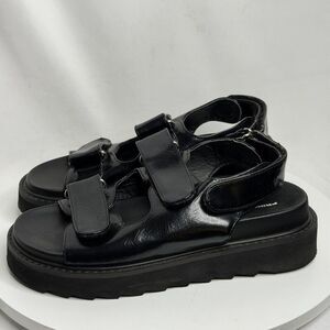 Princess Polly Rue Chunky Platform Sandals Black Slingback Shoes Size 6